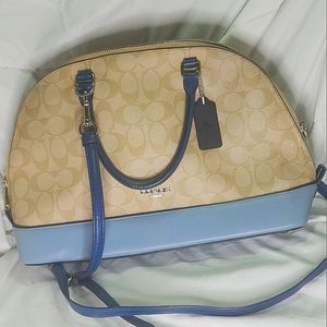 COACH MINI SIERRA SATCHEL
SILVER/KHAKI/BLUE